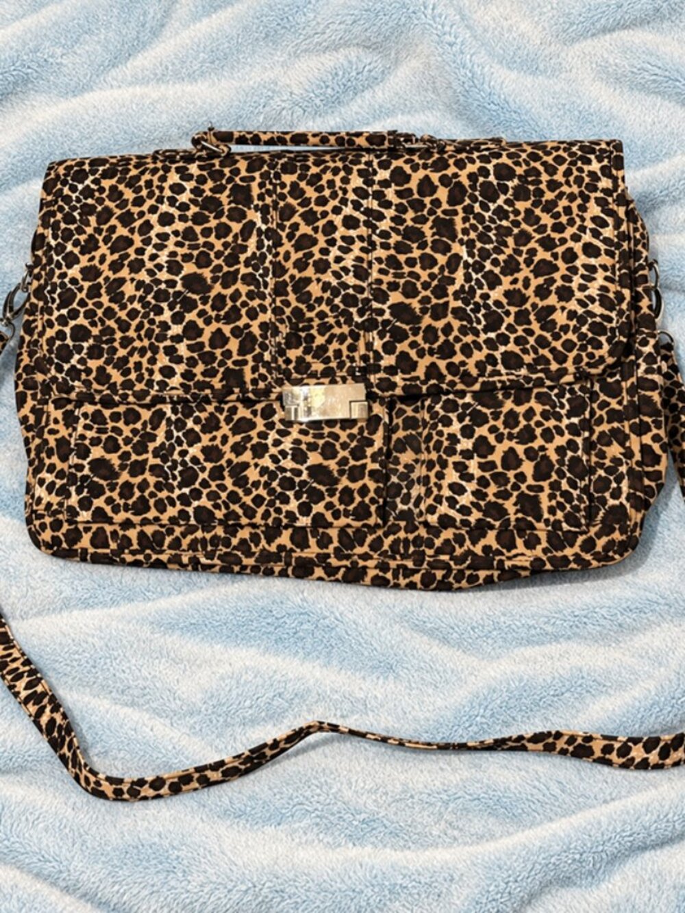 Donna Salyers' Fabulous Furs Leopard Print Laptop Briefcase Messenger Bag